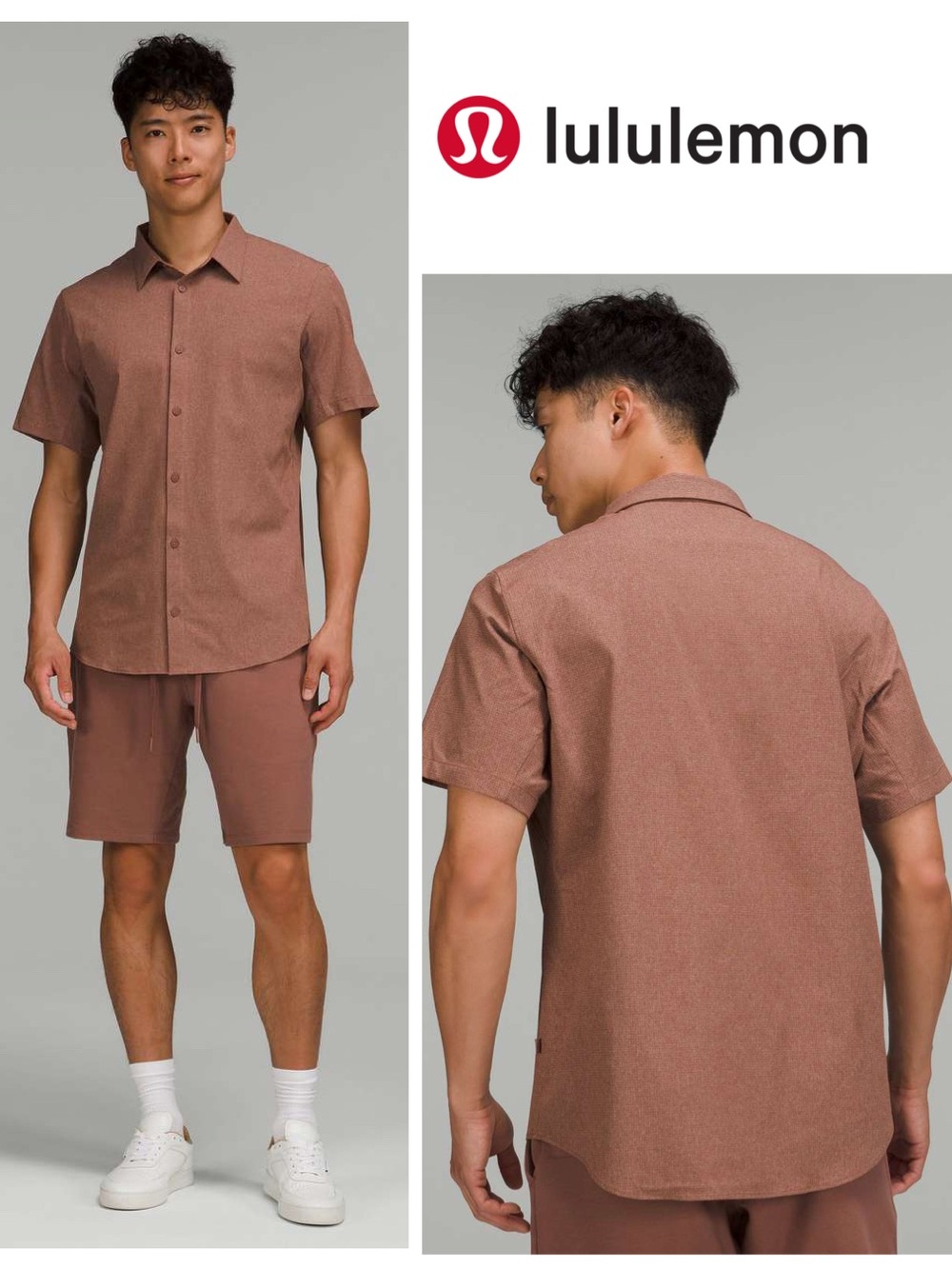 Lululemon Airing Easy Short Sleeve Shirt in Heathered Smoky Topaz